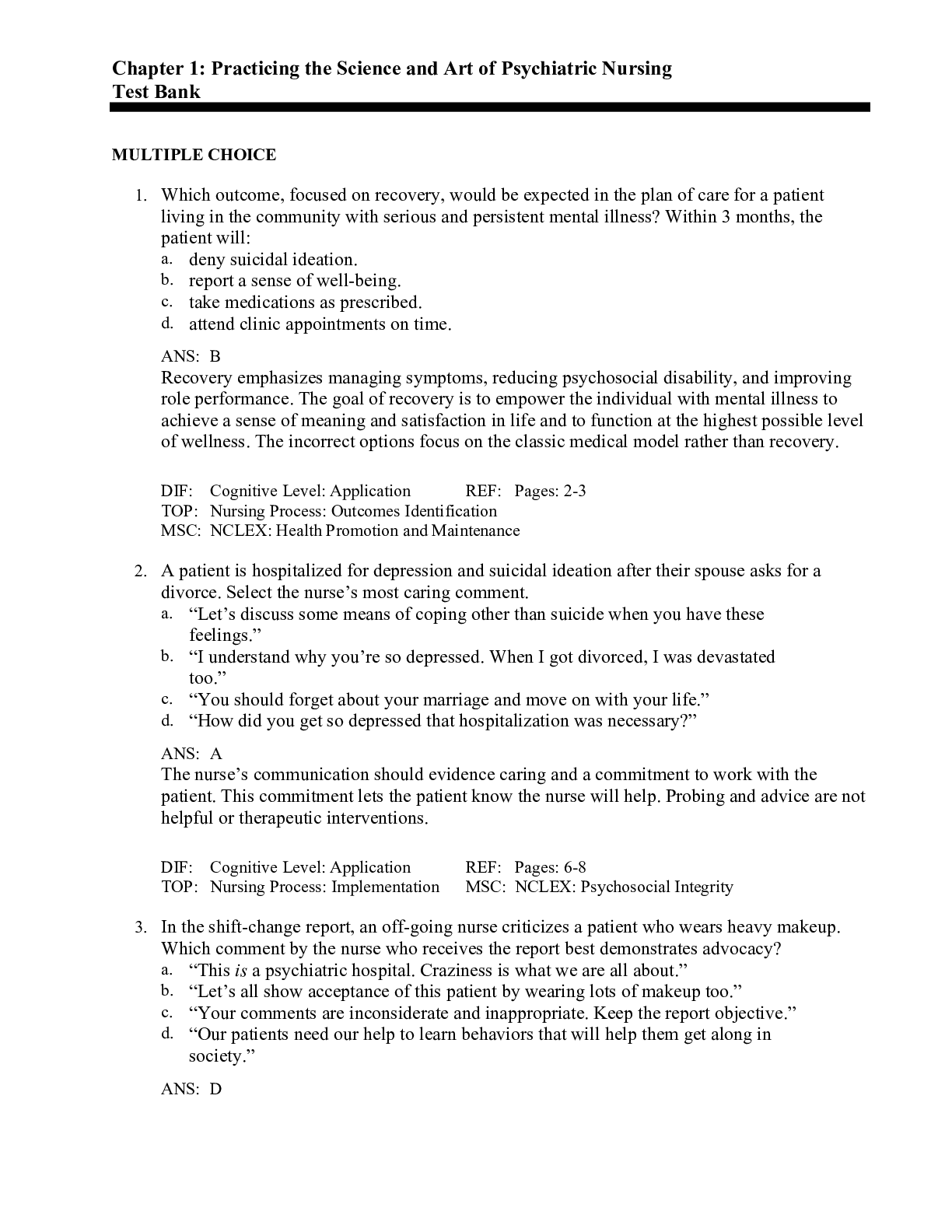 Preview image for TEST BANK-Varcarolis-Essentials-of-Psychiatric-Mental-Health-Nursing-3e